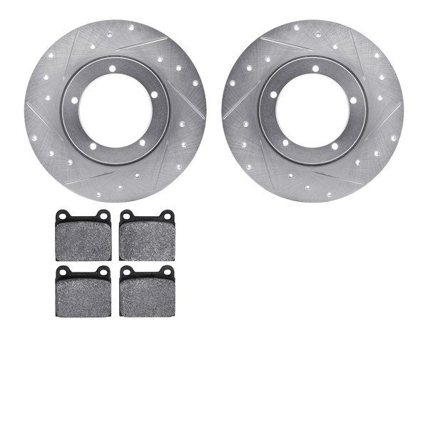 Dynamic Friction Co 7502-02000, Rotors-Drilled and Slotted-Silver with 5000 Advanced Brake Pads, Zinc Coated 7502-02000